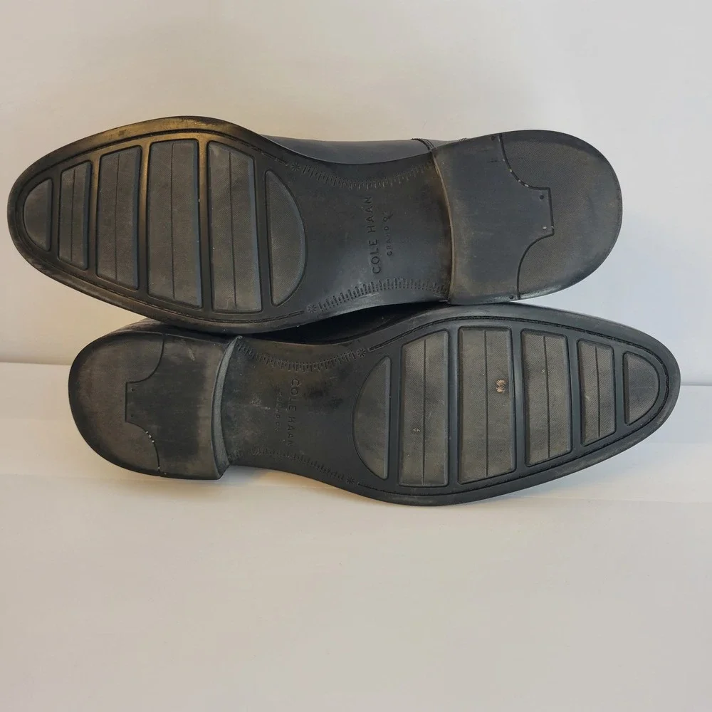 COLE HAAN Lenox Hill Grand Os Split Toe Oxford Black Leather Mens Shoe Size 10.5